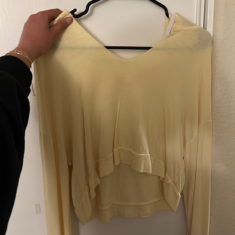 Yellow cropped hoodie